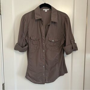 James Perse Brown Button Down Shirt